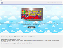 Tablet Screenshot of abouncingoodtimemoonwalks.com